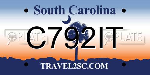C792IT South Carolina License Plate