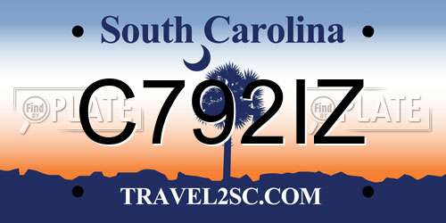 C792IZ South Carolina License Plate