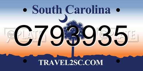 C793935 South Carolina License Plate