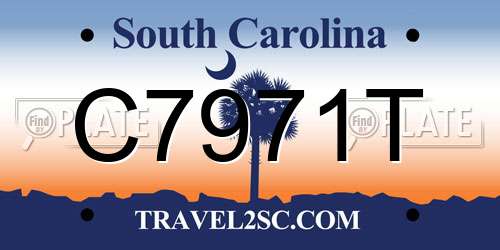 C7971T South Carolina License Plate