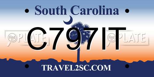 C797IT South Carolina License Plate