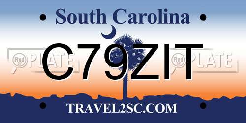 C79ZIT South Carolina License Plate