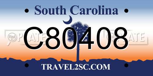 C80408 South Carolina License Plate
