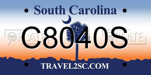 C8040S South Carolina License Plate