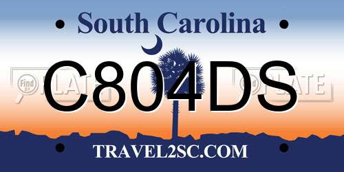 C804DS South Carolina License Plate