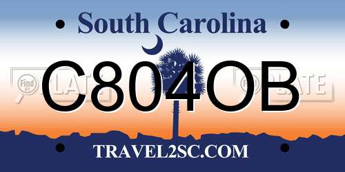 C804OB South Carolina License Plate