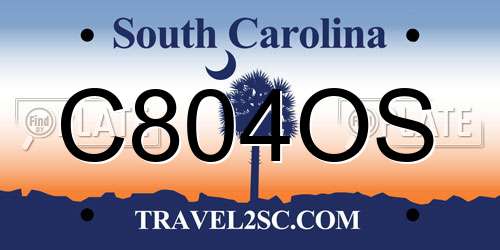 C804OS South Carolina License Plate