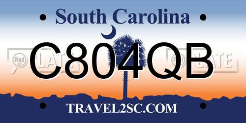 C804QB South Carolina License Plate