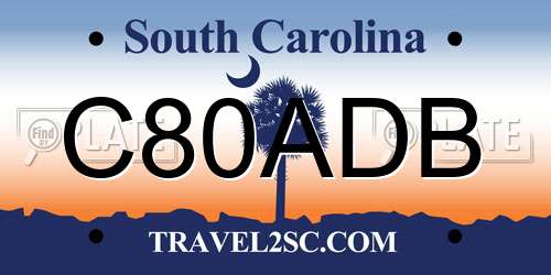 C80ADB South Carolina License Plate