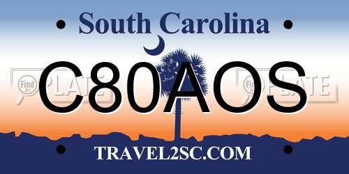 C80AOS South Carolina License Plate