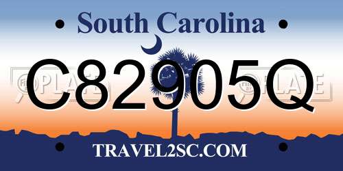 C82905Q South Carolina License Plate