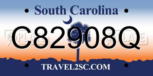 C82908Q South Carolina License Plate