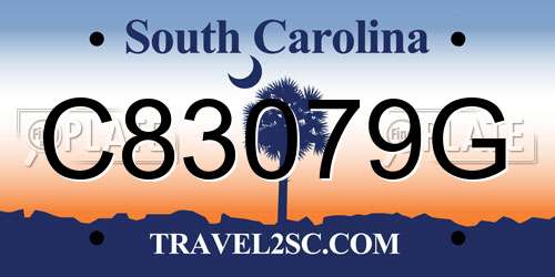 C83079G South Carolina License Plate