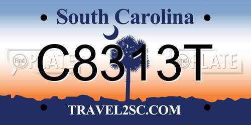 C8313T South Carolina License Plate