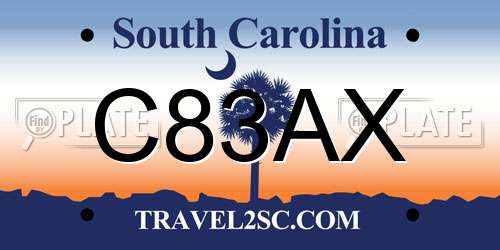C83AX South Carolina License Plate