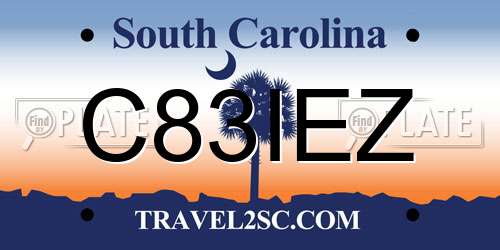 C83IEZ South Carolina License Plate