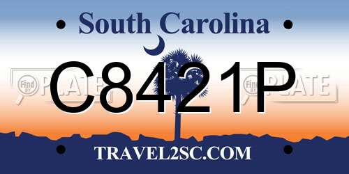 C8421P South Carolina License Plate