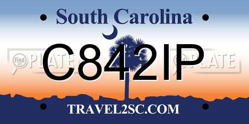 C842IP South Carolina License Plate