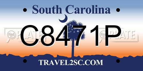 C8471P South Carolina License Plate