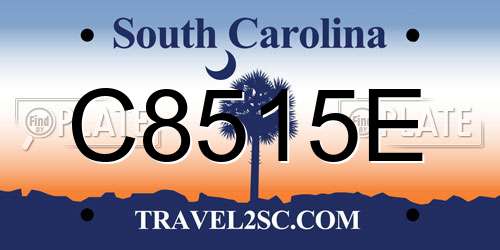 C8515E South Carolina License Plate