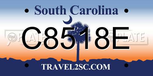 C8518E South Carolina License Plate