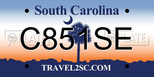 C851SE South Carolina License Plate
