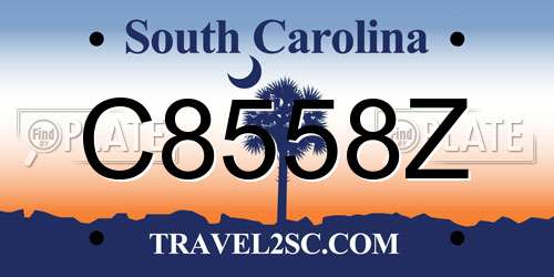 C8558Z South Carolina License Plate