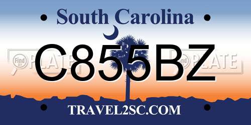 C855BZ South Carolina License Plate