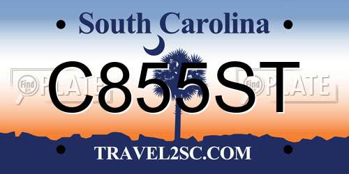 C855ST South Carolina License Plate