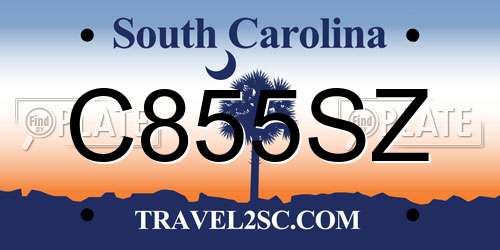 C855SZ South Carolina License Plate