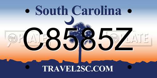 C8585Z South Carolina License Plate