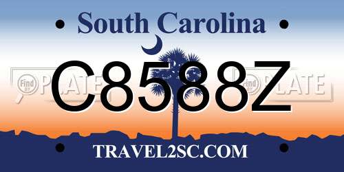 C8588Z South Carolina License Plate