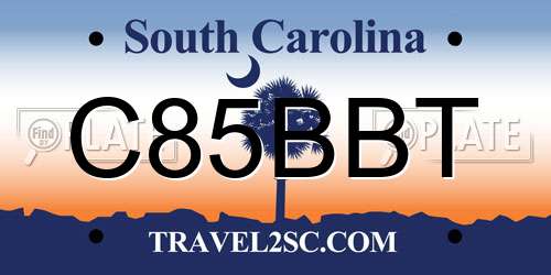 C85BBT South Carolina License Plate