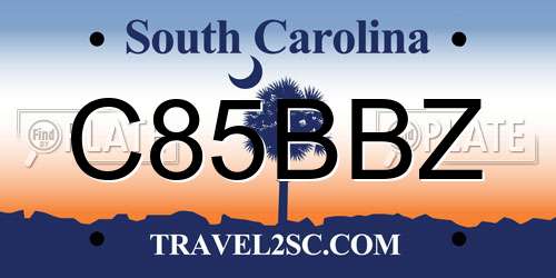 C85BBZ South Carolina License Plate