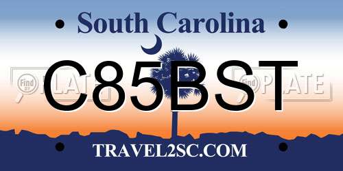 C85BST South Carolina License Plate