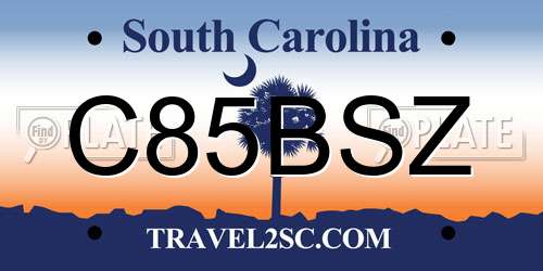 C85BSZ South Carolina License Plate