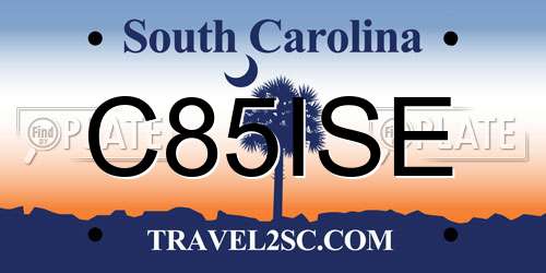 C85ISE South Carolina License Plate