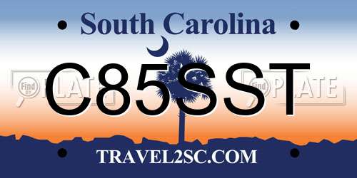 C85SST South Carolina License Plate