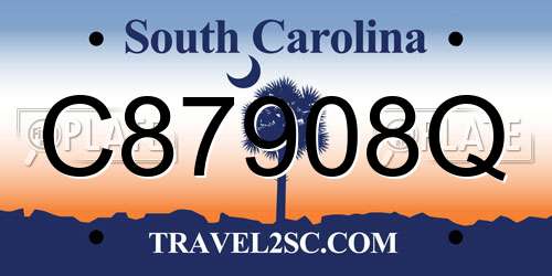 C87908Q South Carolina License Plate