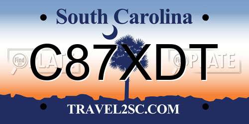 C87XDT South Carolina License Plate