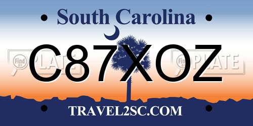 C87XOZ South Carolina License Plate