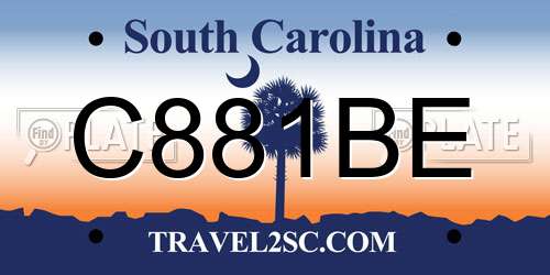 C881BE South Carolina License Plate