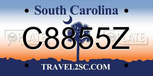 C8855Z South Carolina License Plate