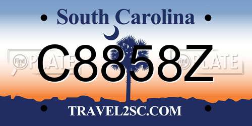 C8858Z South Carolina License Plate