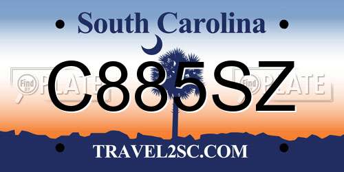 C885SZ South Carolina License Plate