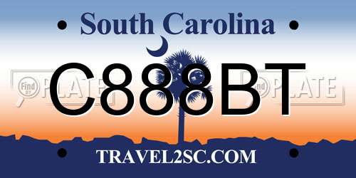 C888BT South Carolina License Plate