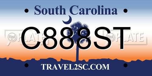 C888ST South Carolina License Plate