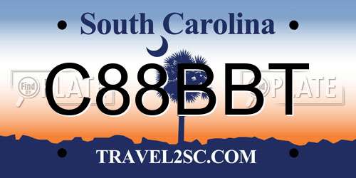 C88BBT South Carolina License Plate