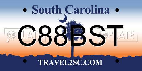 C88BST South Carolina License Plate