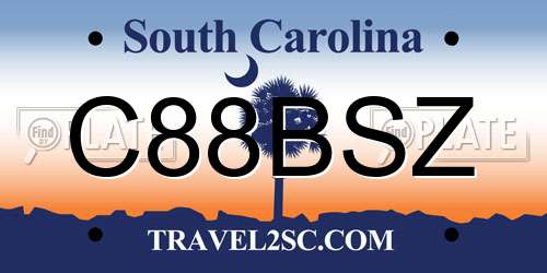 C88BSZ South Carolina License Plate
